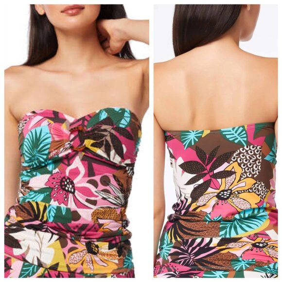 NWT Bleu Rod Beattie Women's Strapless Floral Print Bikini Top, Size 6 - Picture 9 of 9